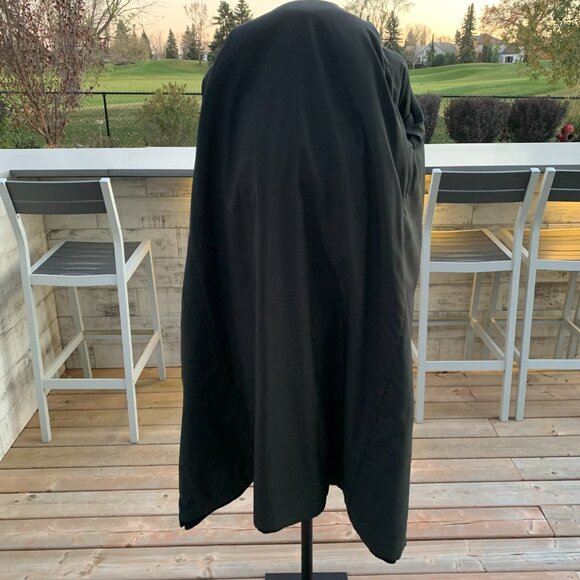 Vintage 90s Double Breasted Belted Long Maxi Overcoat Black Wool Trench Coat - Picture 9 of 16